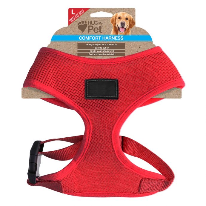 Hug my Pet Dog Harness Red/Grey/Blue/Green Double Leash