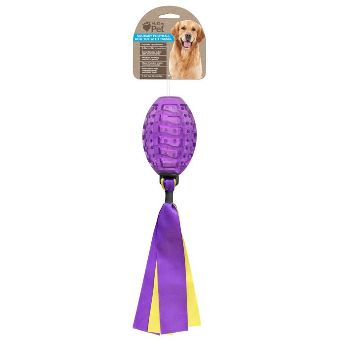 Hug my Pet Dog Toy With Hang Tag Squeaty Football 3 Colors