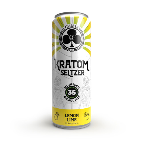 Club 13 Kratom Lemon Lime Seltzers 35 Mit 12 Oz.