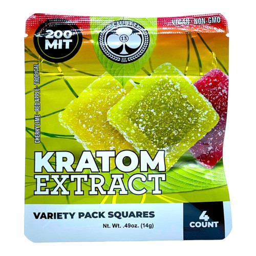 Club 13 Kratom Extract Variety Squares Pack 200 MIT 4 Count