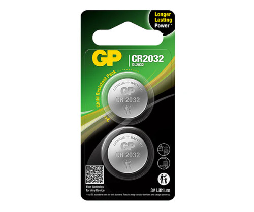 GP Battery CR2032 Lithium Coin 2 Cell