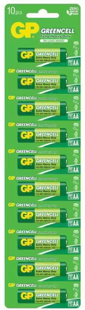 GP Greencell Battery 10Ð²Ðâ¢s Extra Heavy Duty Carbon Zinc